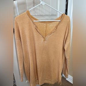 Orange American Eagle Long Sleeve Shirt